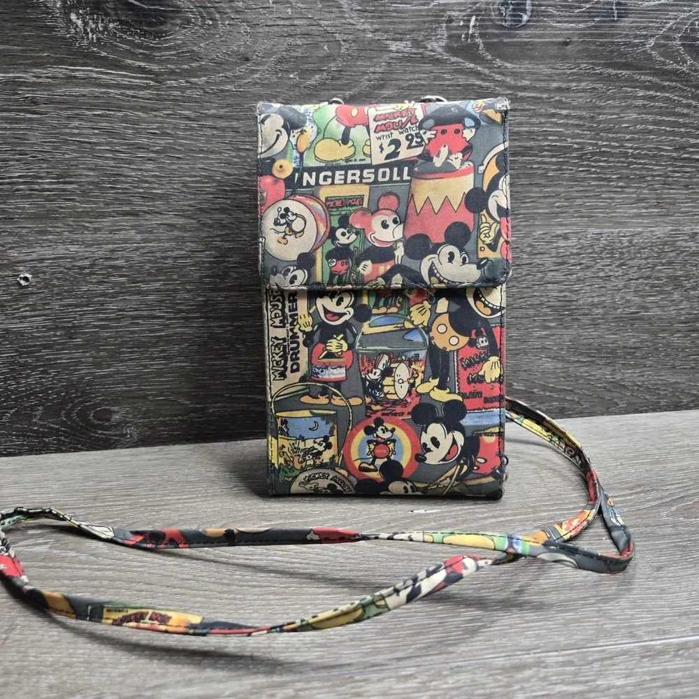 Nicole Miller Walt Disney Gallery Vintage Mickey Mouse Crossbody Wallet Bag